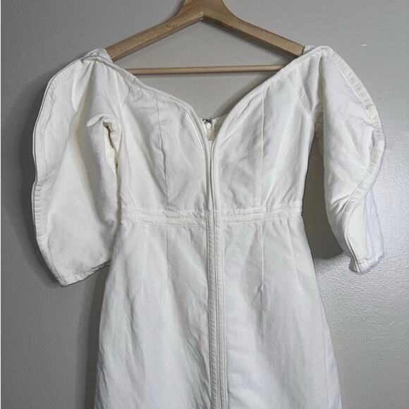 Mara Hoffman Off-The-Shoulder Leonara Midi Dress Ivory/White Size 2 Bridal - Picture 4 of 8